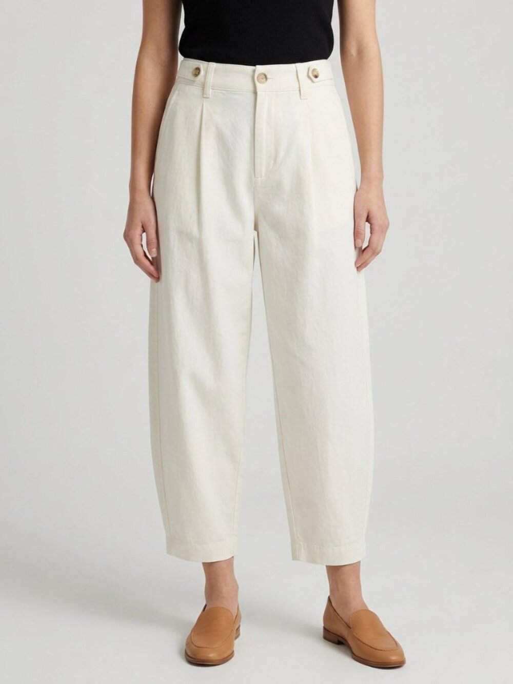 Madewell High Waist Barrel Pants 2 Ecru White Pleated Minimalist NWT